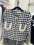 Houndstooth Print Tweed Jacket